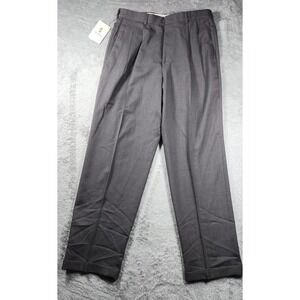 Levi's Slates Dress Pants Mens 32x30 Gray Pleated Front Wool Blend Cuff Made USA